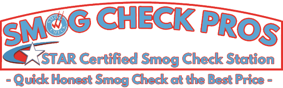 SMOG CHECK PROS Logo with white star